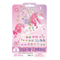Pink Poppy Princess Unicorn Stick-On Earrings, 20 Pairs
