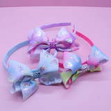 Tie Dye Glitter Unicorn Bow Headbands