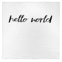 *FINAL SALE* Modern Burlap Organic Cotton Black & White Muslin Swaddle - Hello World