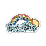 Big Moods 'Just Breathe' Rainbow Vinyl Sticker