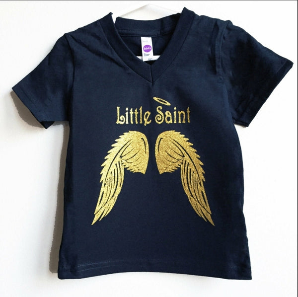 Little Black Tutu Little Saint Toddler V-Neck Tee