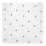 *FINAL SALE* Modern Burlap Organic Cotton Black & White Muslin Swaddle - Music Notes