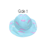 FlapJack Kids Reversible Patterned Sun Hat - Narwhal/Starfish