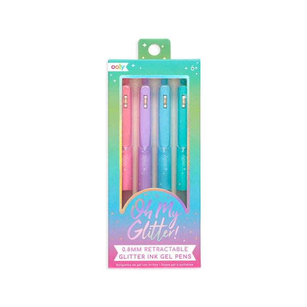 Ooly Oh My Glitter! Retractable Glitter Gel Pens, Pack of 4