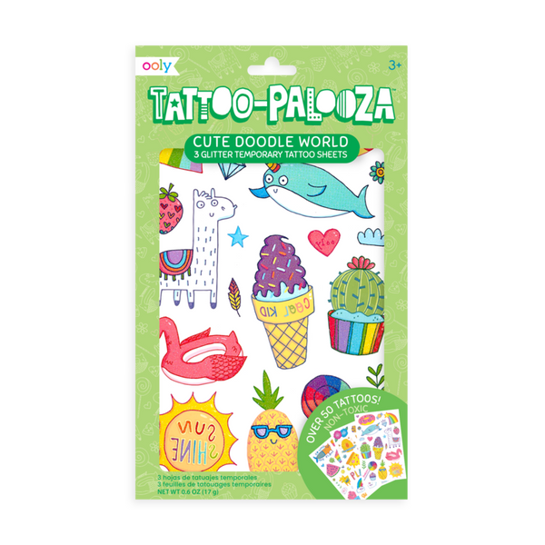 Ooly Tattoo-Palooza Temporary Tattoos - Cute Doodle World