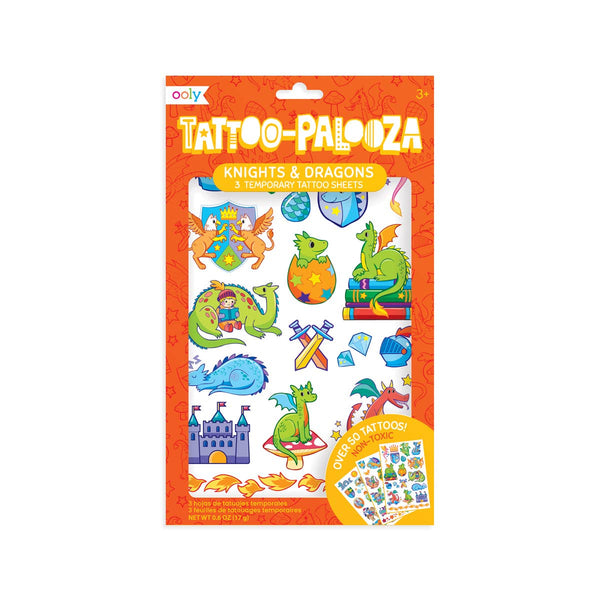 Ooly Tattoo-Palooza Temporary Tattoos - Knights and Dragons