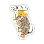 Big Moods Armadillo Outlaw in Boots Vinyl Sticker