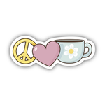 Big Moods Peace, Love, and Coffee Vinyl Sticker
