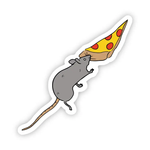 Big Moods Rat Eating Pizza Vinyl Sticker