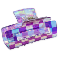 Iridescent Square Checkered Claw Hair Clip