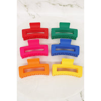 Solid Rectangle Hair Claw Clips
