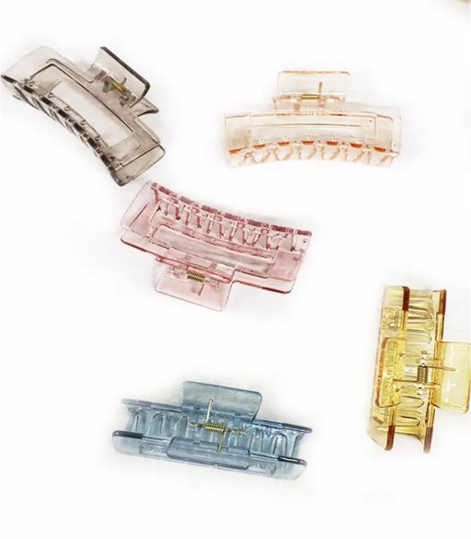 Clear Rectangle Hair Claw Clips
