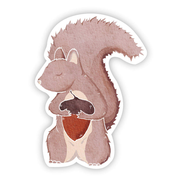 Big Moods Squirrel with Acorn Vinyl Sticker